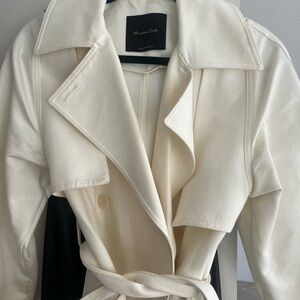 Massimo Dutti Cream Trench Coat- XS - Cream- worn 1x